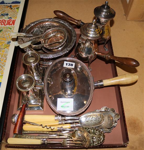Box of plated ware